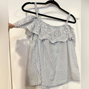 ISA & ELLA Striped Off-Shoulder Top